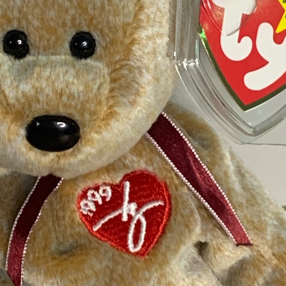 Mint Rare 1999 Signature Bear Ty Beanie Baby Multiple Errors Pellets - Picture 2 of 7